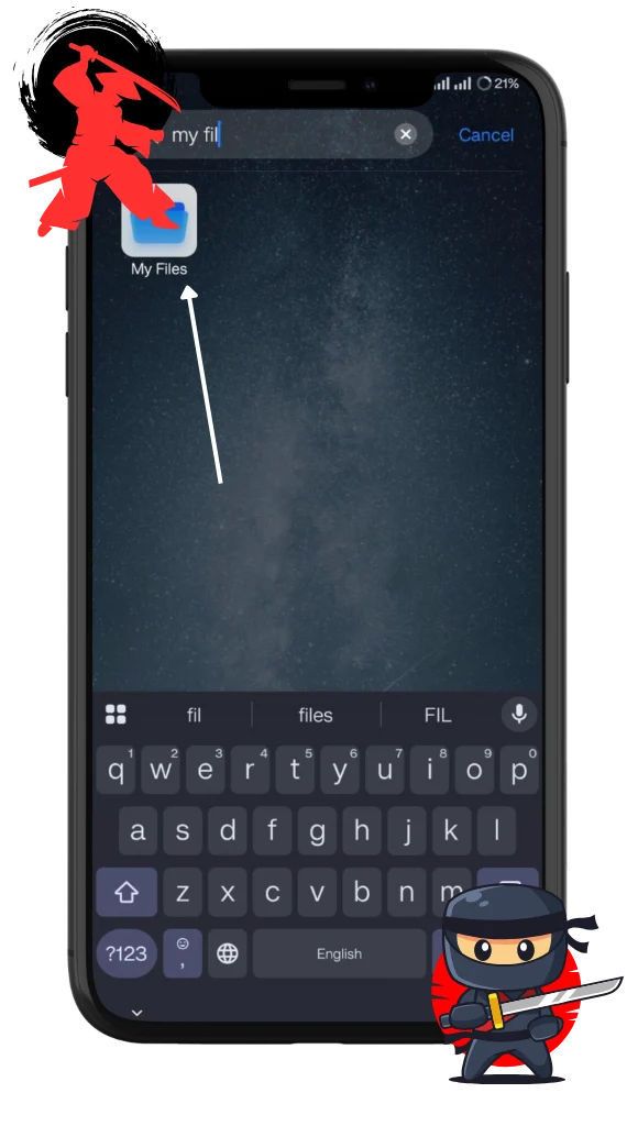 Step 2 search for File Manager of your Phone